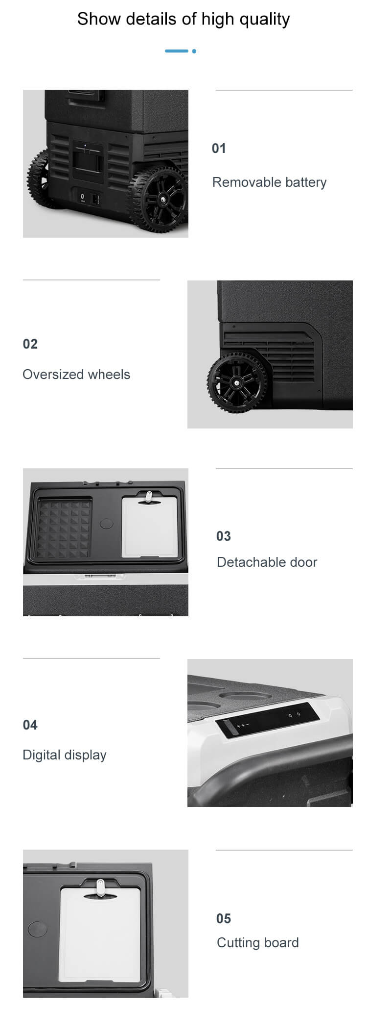 Alpicool TSW40L Alpicool TSW50L Alpicool TSW60L Series DC Compressor Fridge Freezer for Car Truck Boat Details 3