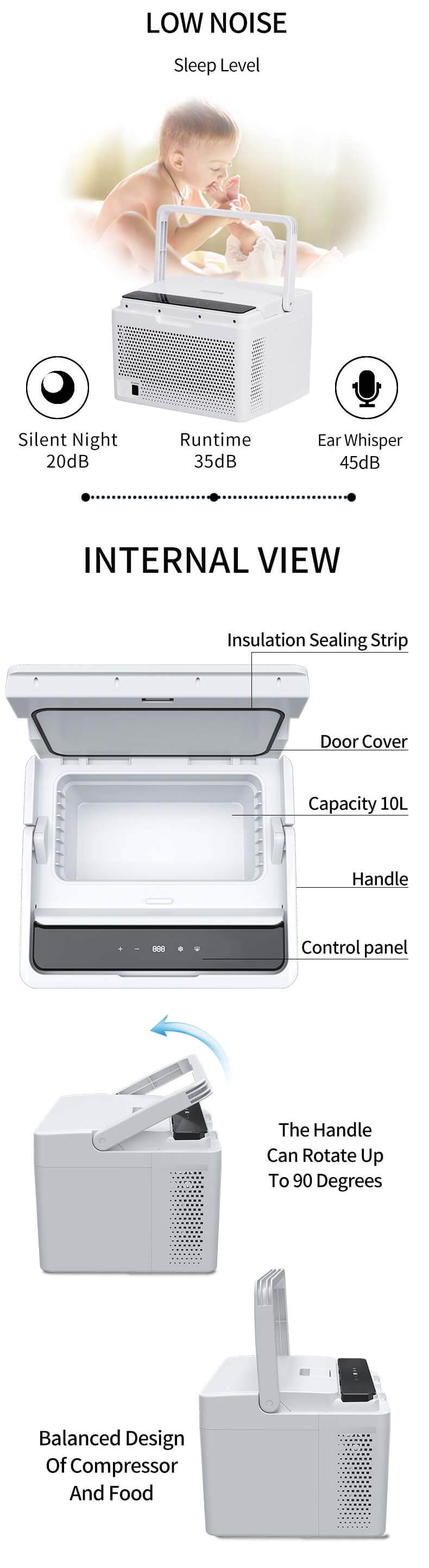 Alpicool C10 Mini Car Fridge with Heating Function for Camping and Picnic Details 4