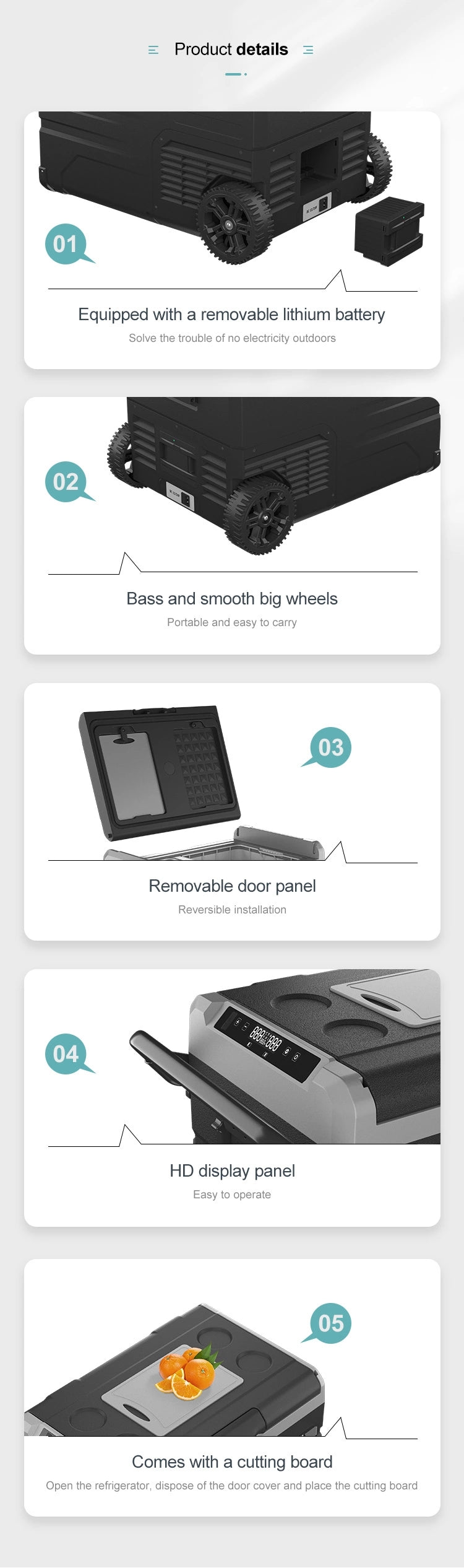 Alpicool TWW45 45L Car Camping Refrigerator with Battery and Wheels Details 3