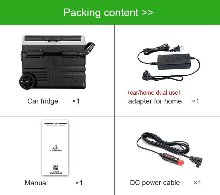 Alpicool TWW45 45L Car Camping Refrigerator with Battery and Wheels Details 4 Packing content